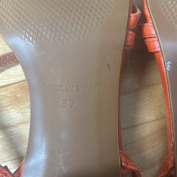 l'intervalle strappy block heel sandals slingbacks square toe orange size 37 - Picture 5 of 6